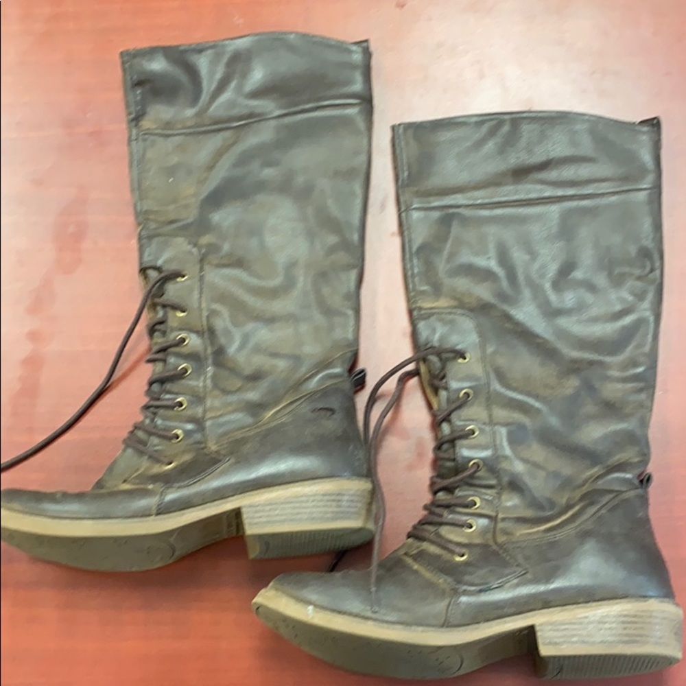 Brown knee high boots